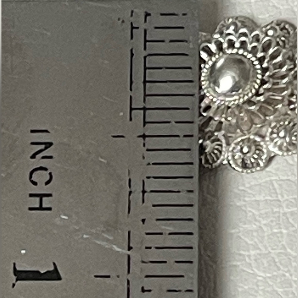 VTG Sterling Silver - SIAM Cannetille Flower Link 7.5" Chain Bracelet - 16g - Picture 6 of 6